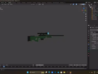 Game Ready Low Poly Sniper Rifle Low-poly 3D model