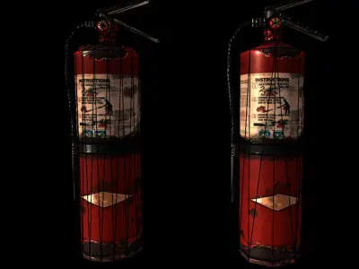 Fire Extinguisher Low-poly 3D model 10