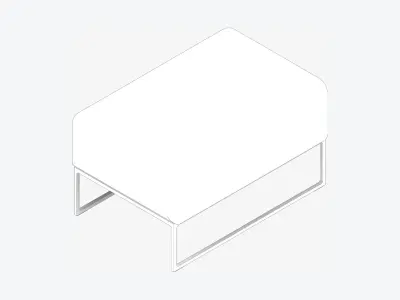 Furniture - Chair - Contemporary - Line - Footstool Low-poly 3D model