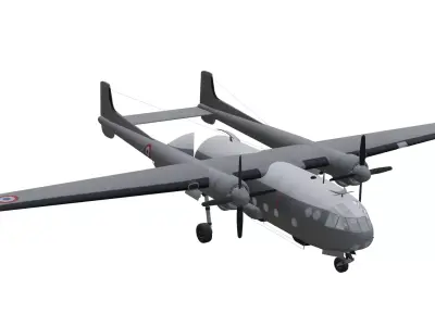 Nord Noratlas N-2501 Gabriel Low-poly 3D model