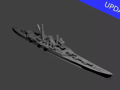 Japanese Mogami Class Cruiser Warship 3D print model