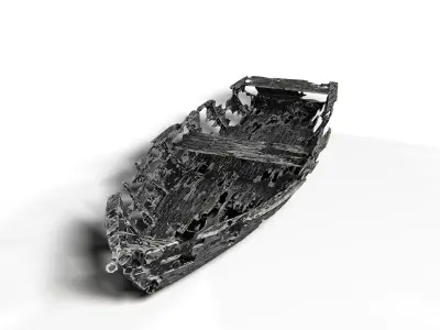 Boat Ruined PBR Low-poly 3D model