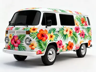 Tropical-Breeze Camper Van 3D Model Low-poly 3D model
