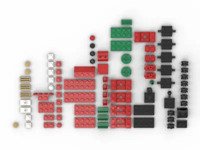 PixelBricks3D - Lego Little Christmas Train  3D print model