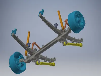 truck suspension system 3D model