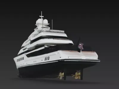 Modern Mega Luxury Super Yacht with Helipad 3D Model 3D print model