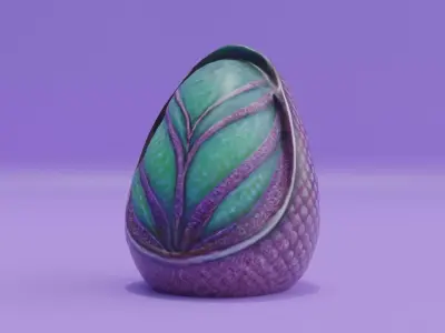 Alien Egg Low High Poly Low-poly 3D model