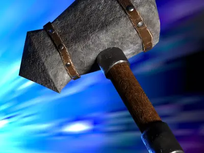Hammer Low-poly 3D model Low-poly 3D model