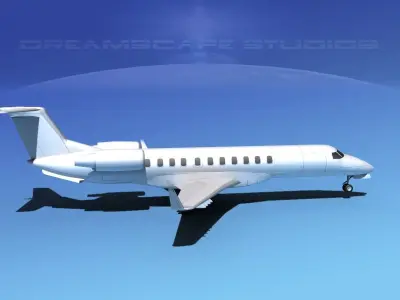 Embraer E-135 Regional Jet LP SS Low-poly 3D model