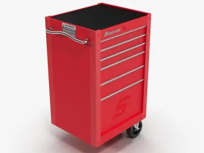 Tool Storage End Red Low-poly 3D model