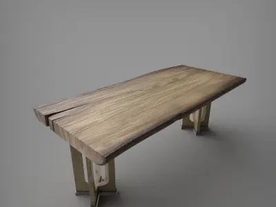 Rustic Wooden Table 3D model
