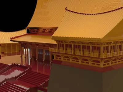  Chinese ancient courtyard house  3D model