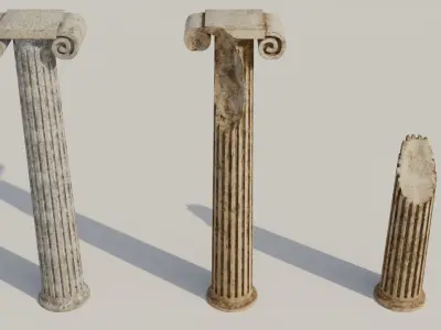 Antique column 3D models Low-poly 3D model