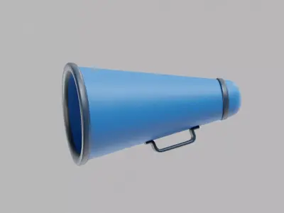 Megaphone cartoon Free low-poly 3D model