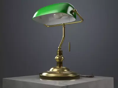 Desk lamp  Churchill style High and  Low-poly 3D model