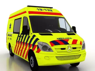 Mercedes Benz Sprinter L2H2 2009 Netherlands Ambulance 3D model