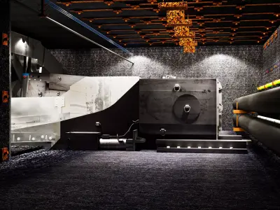 Modern underground coal mining operations 3D model