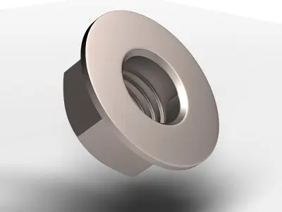 Hex Flange Nut Low-poly 3D model