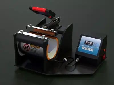 Industrial Mug Printing Heat Press Machine  Low-poly 3D model