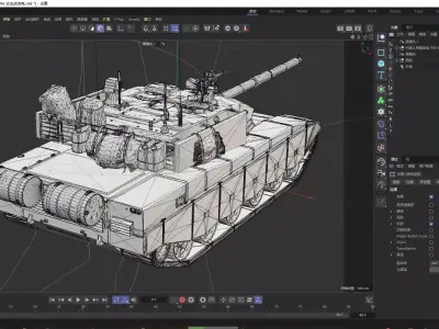 Type 99A China Main Battle Tank PLA Low-poly 3D model