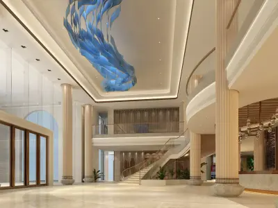 Modern lobby 01 3D model