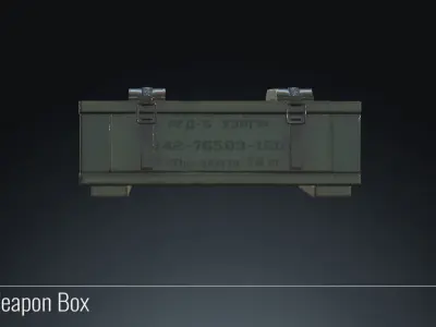Weapon Army Box with ammunition Low-poly 3D model