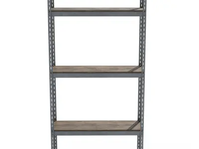 Industrial metal shelving Low-poly 3D model
