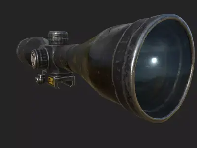 3D Sniper Scope 8X Model With Textures High Poly Low-poly 3D model