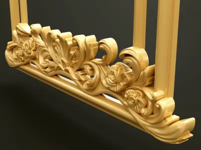 Classic Style Wooden Mirror Frame for CNC 3D model buy