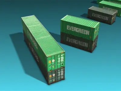 Shipping Container 03 Low-poly 3D model