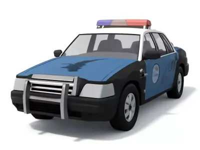 Stylized Low Poly Police Interceptor 3D model