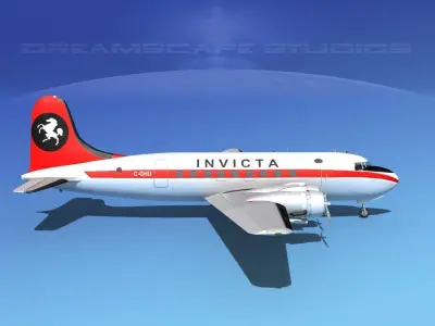 Douglas DC-4 Invicta Airways 3D model