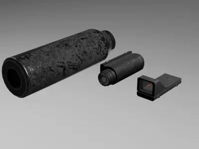 Modular shotgun Blender file Low-poly 3D model