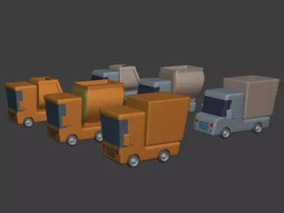 Vehicles pack Low-poly 3D model by Ocstard