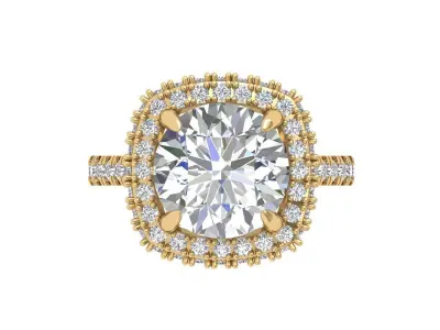 Solitaire Engagement Art Deco Ring 3D print model 76
