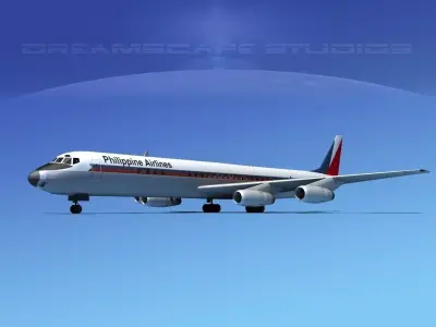 Douglas DC-8-63 Philipine Airlines 3D model