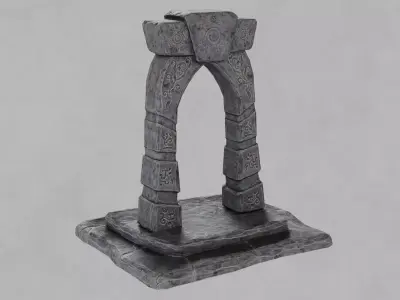 Ancient Stone Gate or Portal Low-poly 3D model purchase
