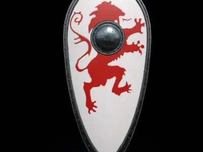 Kite Shield Low-poly 3D model