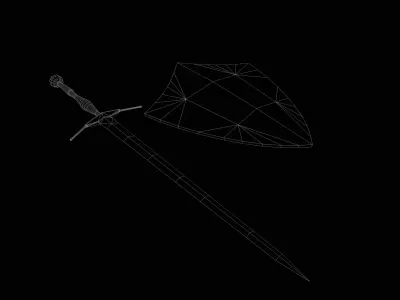 Knight Sword and Shield Free low-poly 3D model
