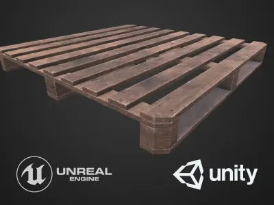 Wooden pallet Low-poly 3D model purchase