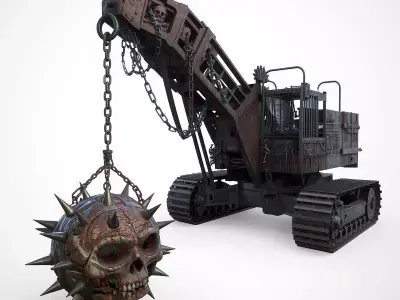 Gothic Demolition Wrecking Machine 3D Model Low-poly 3D model