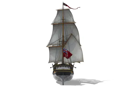 HMS Ontario 1780 Fully Furnished Low-poly 3D model
