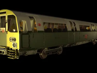 Subway metro train carriage 3D model