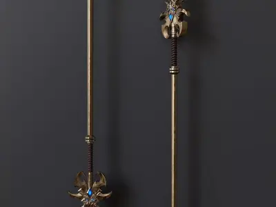 Stylized viking spear 1 3D model