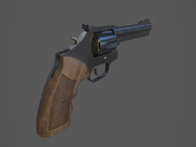 Manurhin MR73 Revolver Low-poly 3D model
