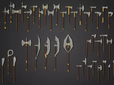 Low Poly Axe Pack 1 Low-poly 3D model