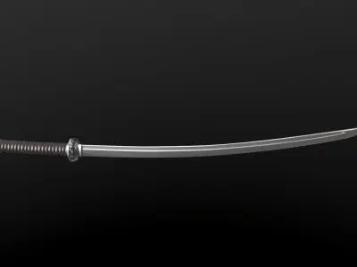 Katana samurai sword 3D model 5