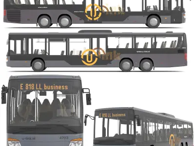 Modern Urban Bus U-Link Style Livery- Detailed 3D Model  3D model