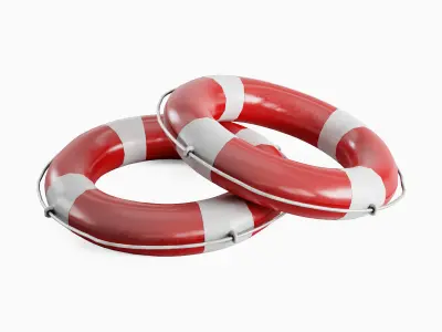 Lifebuoy 02 Low-poly 3D model