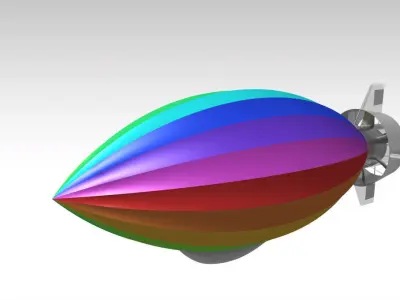 Modern Airship  Low-poly 3D model